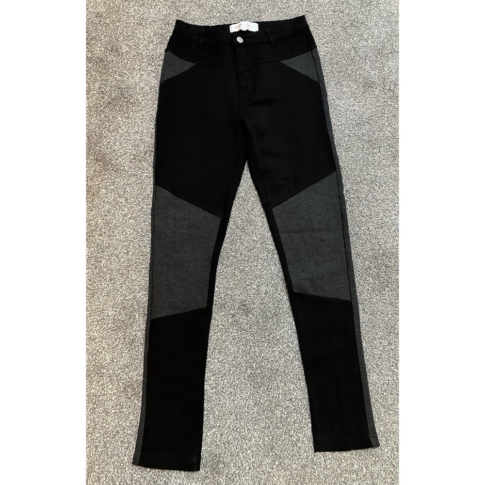 Patrizia Luca Womens Black Gray Color block Ponte Knit Skinny Pants Sz Medium